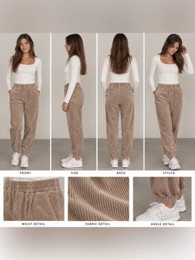 Brunello Cucinelli Taupe Corduroy Jogger Pants NWOT